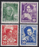 MiNr. 306 - 309 Schweiz1936, 1. Dez. „Pro Juventute“: 100. Todestag Von Nägeli Frauentrachten IV - Postfrisch/**/MNH - Nuovi