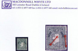 Ireland 1935 2d Rare Coil Perf 15 X Imperf, Showing Plate Guide Mark At Lower Right, Used, Small Fault - Used Stamps