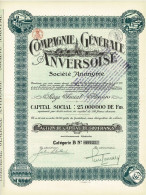 - Titre De 1920- Compagnie Générale Anversoise - Déco - EF - Schiffahrt