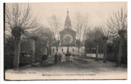 MORCENX (40) - L'AVENUE D'ONESSE ET L'EGLISE - Morcenx