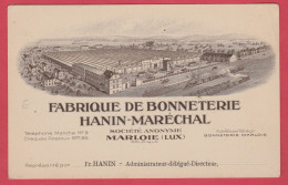 Marloie - Fabrique De Bonneterie Hanin-Maréchal  / Carton Publicitaire  (voir Verso ) - Marche-en-Famenne