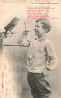 Enfant - Humour - La Revanche Du Perroquet - Un Enfant Faisant Une Grimace Au Perroquet - Carte Postale Ancienne - Humorvolle Karten