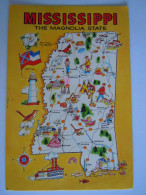Cpsm USA Mississippi The Magnolia State Flag Phare Map Landkaart 1988 - Otros & Sin Clasificación