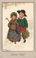 FÊTES ET VOEUX - Ethel Parkinson - Joyeux Noël - Enfants Dans La Neige - Tenues Traditionnelles - Carte Postale Ancienne - Other & Unclassified