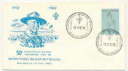 BELGIQUE - Env. FDC 50eme Anniversaire Baden Powell Belgian Boy-Scouts - 10/11/1962 - Storia Postale