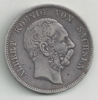 ALLEMAGNE - SAXE - 5 Marks - 1875 E - Argent - TB/TTB - 2, 3 & 5 Mark Silver