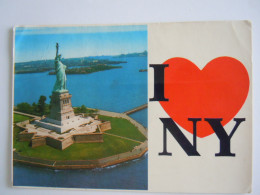 Cpm USA I Love NY New York Statue Of Liberty On Liberty Island Used 1991 - Vrijheidsbeeld