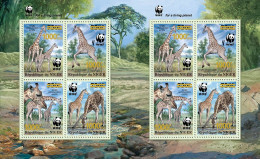 Niger 2022, Animals, WWF, Giraffa, 8val In Block - Giraffen