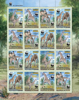 Niger 2022, Animals, WWF, Giraffa,16val In Block - Giraffes