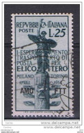 TRIESTE  A:  1954  ELICOTTERO  -  £. 25  VERDE  GRIGIO  US. -  SASS. 199 - Gebraucht