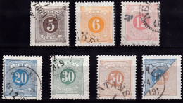 SE706B – SUEDE – SWEDEN – 1877-86 – NUMERAL VALUES FULL SET – SG # D27-37 USED 90 € - Taxe