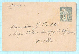 REUNION Enveloppe à 5 Centimes Des Colonies  Générales Annulée Losange De Points Pour St Denis - Cartas & Documentos