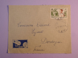 DE6 AEF     BELLE LETTRE DECOREE  1956 PAR AVION  PETIT BUREAU DOBA    A   EYMET  FRANCE   +AFFR. INTERESSANT+++ - Storia Postale