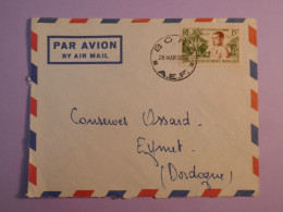 DE6 AEF     BELLE LETTRE   1956 PAR AVION  PETIT BUREAU BOKO    A   EYMET  FRANCE   +AFFR. INTERESSANT+++ - Cartas & Documentos