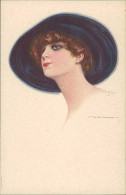 NANNI SIGNED 1910s POSTCARDS ( 6 ) WOMAN & HAT - SERIES 308 (4951/2) - Nanni