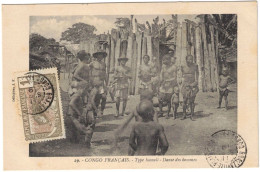 Congo Français - Cachet Brazzaville-Plaines - Type Bacouli - Danse Des Hommes - 1c Moyen Congo RF - Carte Pour Paris - Storia Postale