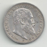 ALLEMAGNE - WUERTTENBERG - 3 Marks - 1912 F - Argent - TB/TTB - 2, 3 & 5 Mark Argento