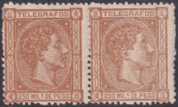 Philippines 1876 Telégrafo Ed 1 Filipinas Telegraph Pair MNH** Some Rough Perfs - Philippines