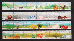 Taiwan 24 Seasonal Periods 2000 Seasons Climate Fruit Food Crop Tree Mountain Ox Insect Farm House Heron Bird (stamp MNH - Nuevos