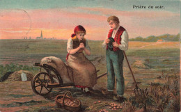 ARTS - Peintures Et Tableaux - Des Paysans Dans Leur Champs - Prière Du Soir - Carte Postale Ancienne - Pintura & Cuadros