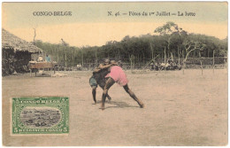 Congo Belge - Fêtes Du 1er Juillet - La Lutte - 5c Congo Belge - Carte Pour Alger (Algérie) - 1915 - Brieven En Documenten