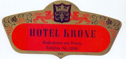 Etiket Etiquette - Hotel Krone - Rüdesheim Am Rhein - Etiquetas De Hotel