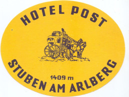 Etiket Etiquette - Hotel Post - Stuben Am Arlberg - Etiquetas De Hotel