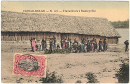 Congo Belge - Stanleyville - Travailleurs à Stanleyville - Carte Du Chef De Station à Wandi Via Stanleyville Pour Alger - Cartas & Documentos