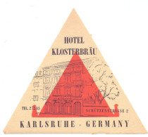 Etiket Etiquette - Hotel Klosterbräu - Karlsruhe - Etiquetas De Hotel