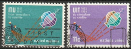 UNO New York 1965 Mi-Nr.152 - 153 O Gestempelt 100 Jahre Fernmeldeunion ITU ( 4607) Günstiger Versand - Usados