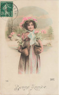 FÊTES - VŒUX - Bonne Année - Petite Fille à Chapeau - Colorisé - Carte Postale Ancienne - Nieuwjaar