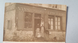 Carte Photo ,café  Vins épicier , BARBIER , Numero De Rue 41 - Shopkeepers