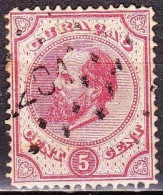 Curacao 1873-1889 Koning Willem III 5 Ct Rood Lijntanding 14 Gr.g.  NVPH 3 B - Curaçao, Nederlandse Antillen, Aruba