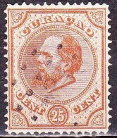 Curacao 1873-1889 Koning Willem III 25 Ct Oranjebruin Lijntanding 14 Gr.g.  NVPH 7 B - Curaçao, Nederlandse Antillen, Aruba