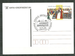 POLAND Oblitéré 3547 Pape JEAN PAUL II Sur Carte Avec Cachet - Gebraucht