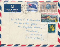 New Zealand Air Mail Cover Sent To England 8-8-1965 Topic Stamps The Flap On The Backside Of The Cover Is Missing - Corréo Aéreo