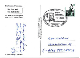 60358 - Bund - 1993 - 60Pfg PGAKte SWK "Post & Automobil" SoStpl SPEYER - ... MOTIVGRUPPE KRAFTFAHRZEUGE -> Österreich - Autos