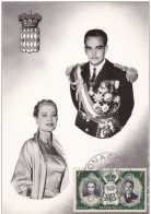 MONACO CARTE POSTALE MARIAGE RAINIER GRACE KELLY - Covers & Documents