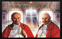 POLONIA POLSKA 2014 FOGLIETTO Canonizzazione 2 Papi  EMISSIONE CONGIUNTA VATICANO Usato COD F.006 - Ungebraucht