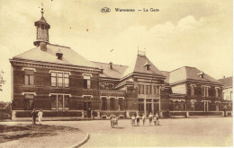 Waremme La Gare Du Chemin De Fer  P. I. B. Papeterie Renkin  - Waremme