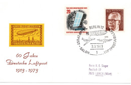 60374 - Berlin - 1973 - 20Pfg Tag Der Briefmarke MiF A Bf SoStpl BERLIN - LUFTPOST-SALON ... -> Lorch - Zeppelins