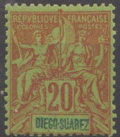 Diégo-Suarez 1893 N° 44 MH Sage (J13) - Unused Stamps