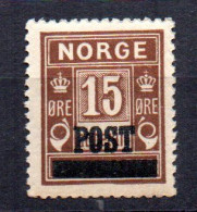 Sello  Nº 135   Noruega - Ongebruikt