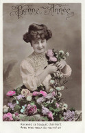 FÊTES- VŒUX - Bonne Année - Recevez Ce Bouquet Charmant - Colorisé - Carte Postale Ancienne - Nieuwjaar