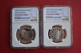 Coins Yugoslavia   CHESS OLYMPIAD 1990 NOVI SAD 	KM# 146-147 - Yougoslavie