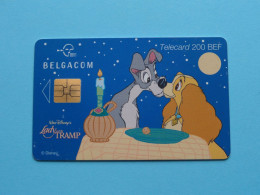 LADY And The TRAMP Walt Disney ( Zie SCANS Voor Detail ) Telecard 200 Bef / BELGACOM Geldig Tot 28.02.2002 ! - Disney