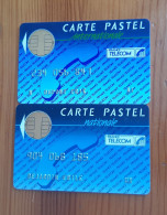 PAIRE ANCIENNES CARTES PASTEL PUCES BULL FRANCE TELECOM B.E !!! - Andere & Zonder Classificatie