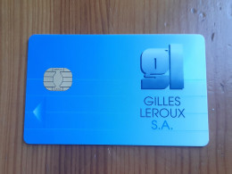 ANCIENNE CARTE A PUCE DEMONSTRATION GEMPLUS GILLES LEROUX SURCHARGEE AU DOS SALON 1997 !!! - Beurskaarten