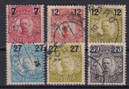 SWEDEN 1918 - Canceled - Sc# 99-104 - Complete Set! - Used Stamps