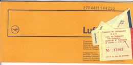 B2461 - AVIAZIONE - CARTA D'IMBARCO - BIGLIETTO AEREO - LUFTHANSA 1973/MILAN-MADRID-LISBON-RIO-SALVADOR-BRASILIA... - Tickets